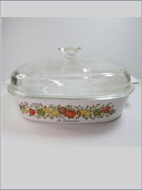vintage Corning Ware A-10 Casserole Dish 2.5 Qt Spice O' Life Le Romarin w Lid